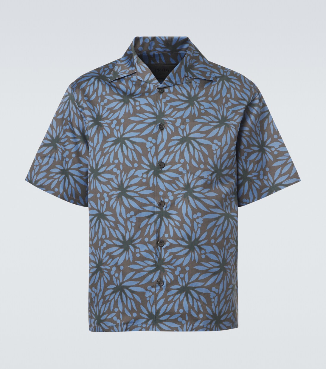 Printed cotton and silk bowling shirt | Prada