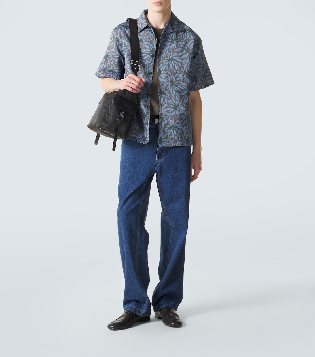 Printed cotton and silk bowling shirt | Prada