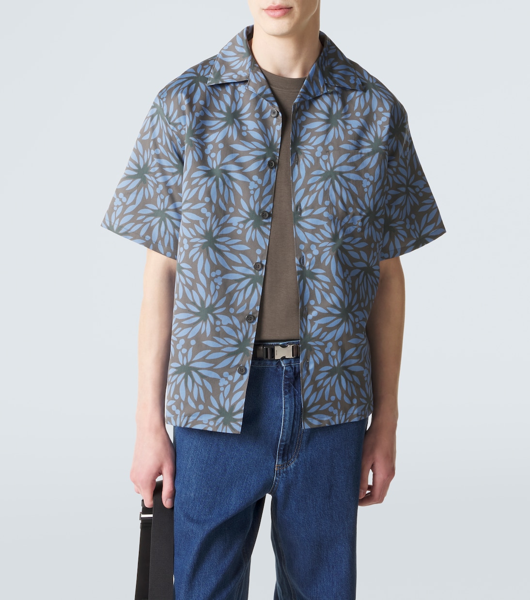 Printed cotton and silk bowling shirt | Prada