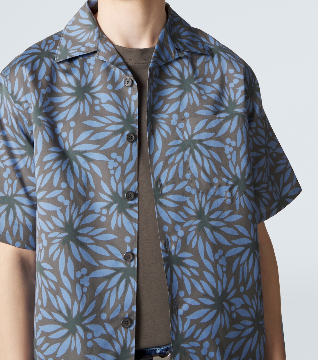 Printed cotton and silk bowling shirt | Prada