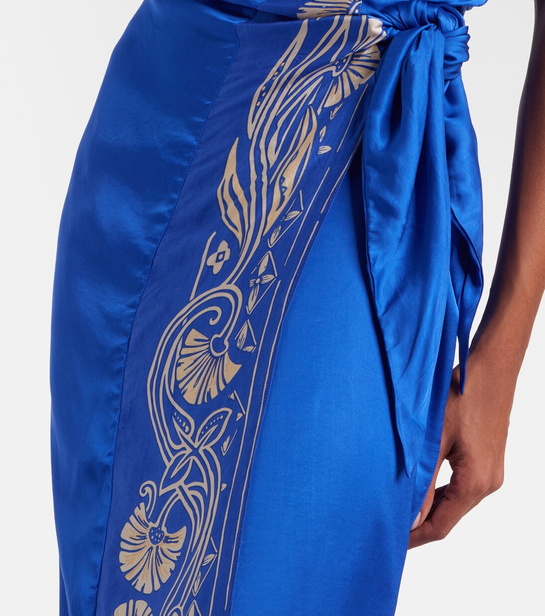 Hana floral halterneck satin maxi dress | Poupette St Barth