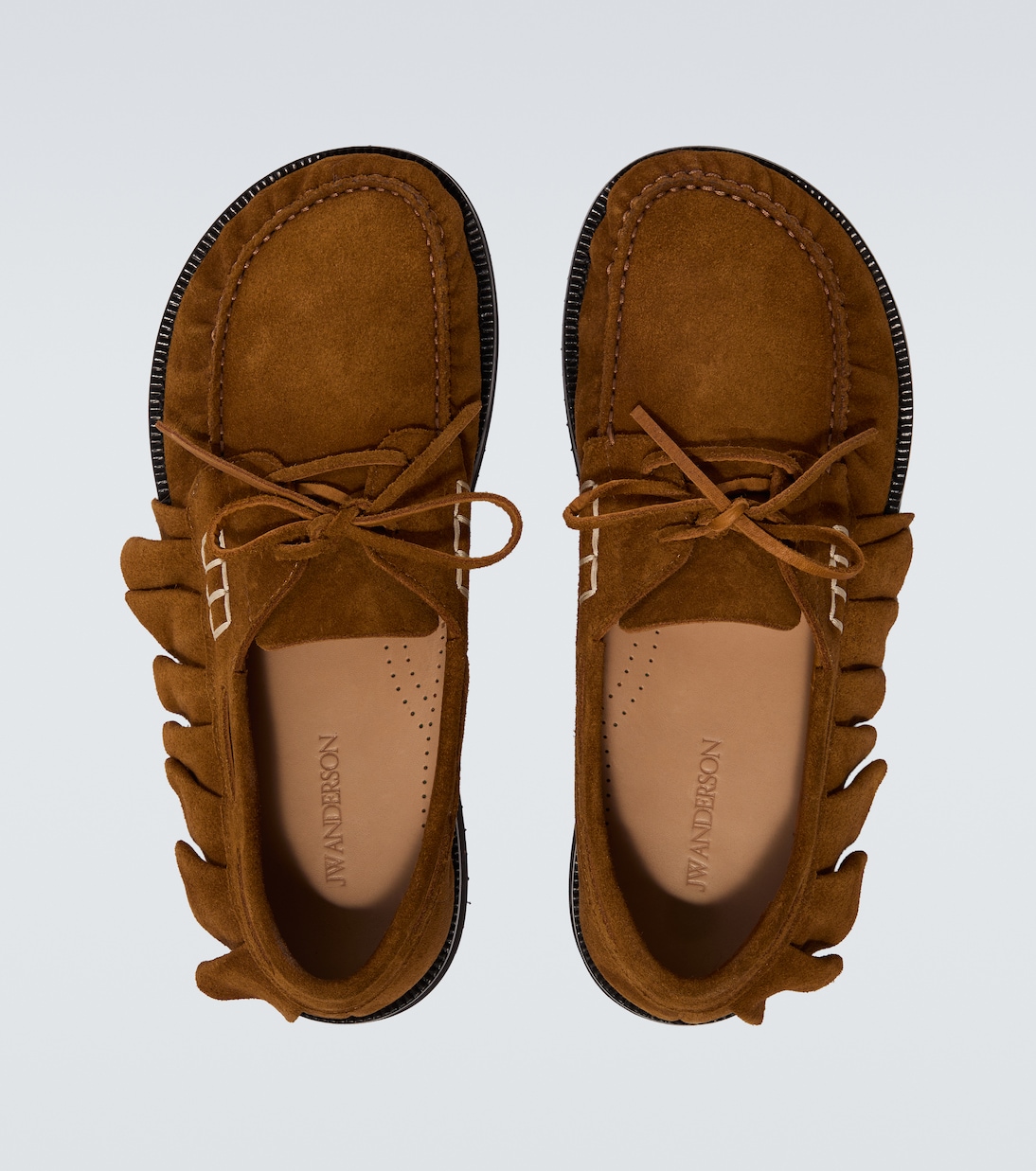 Ruffled suede boat shoes | JW Anderson
