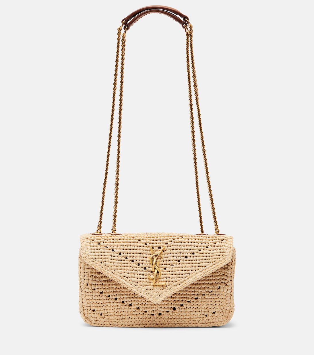Loulou Mini raffia shoulder bag | Saint Laurent