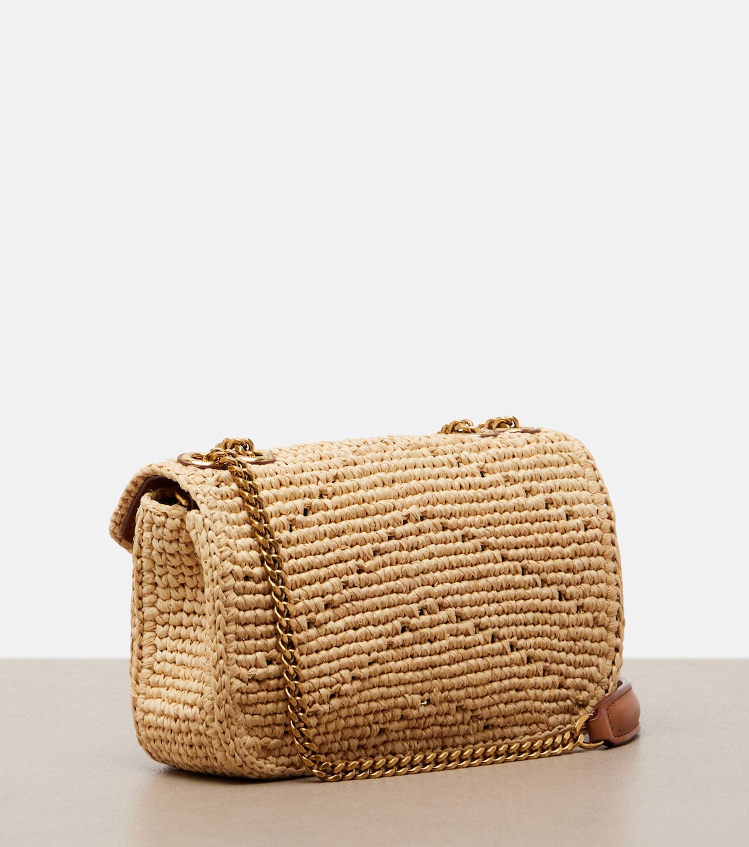 Loulou Mini raffia shoulder bag | Saint Laurent