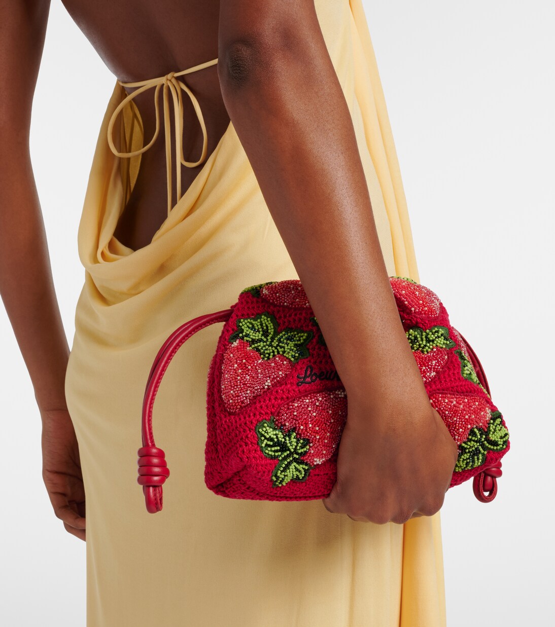 Paula's Ibiza Flamenco Mini beaded clutch | Loewe