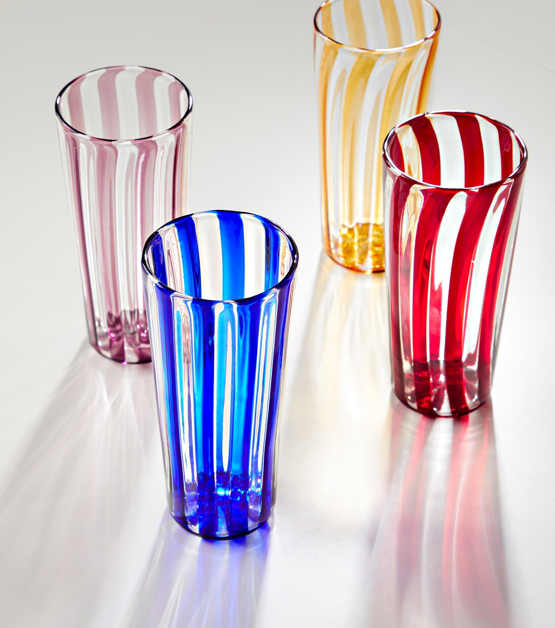 Augusta Large set of 4 striped glasses | Akua Objects
