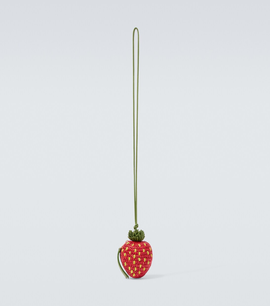Strawberry raffia coin purse with strap | Loewe