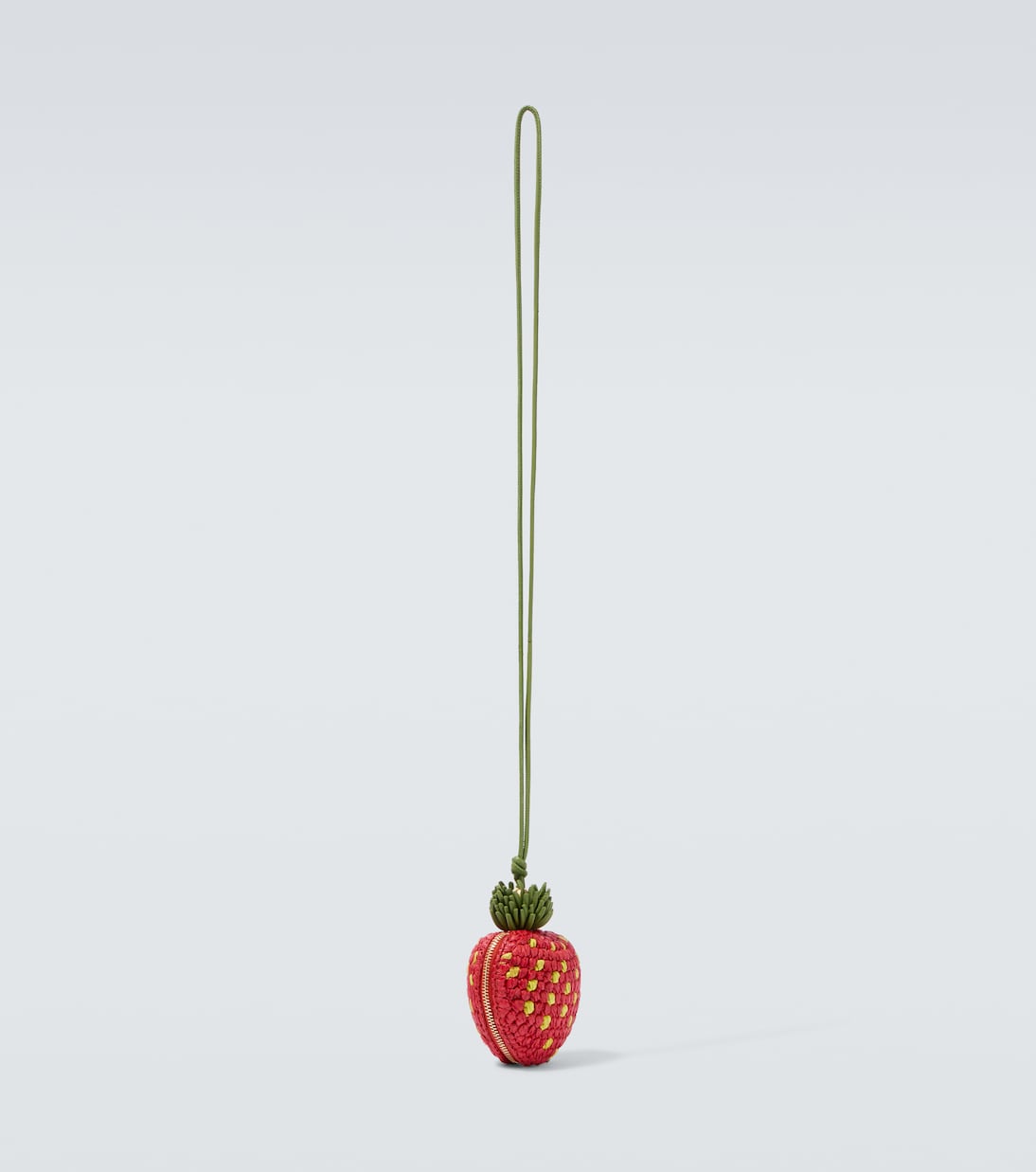 Strawberry raffia coin purse with strap | Loewe