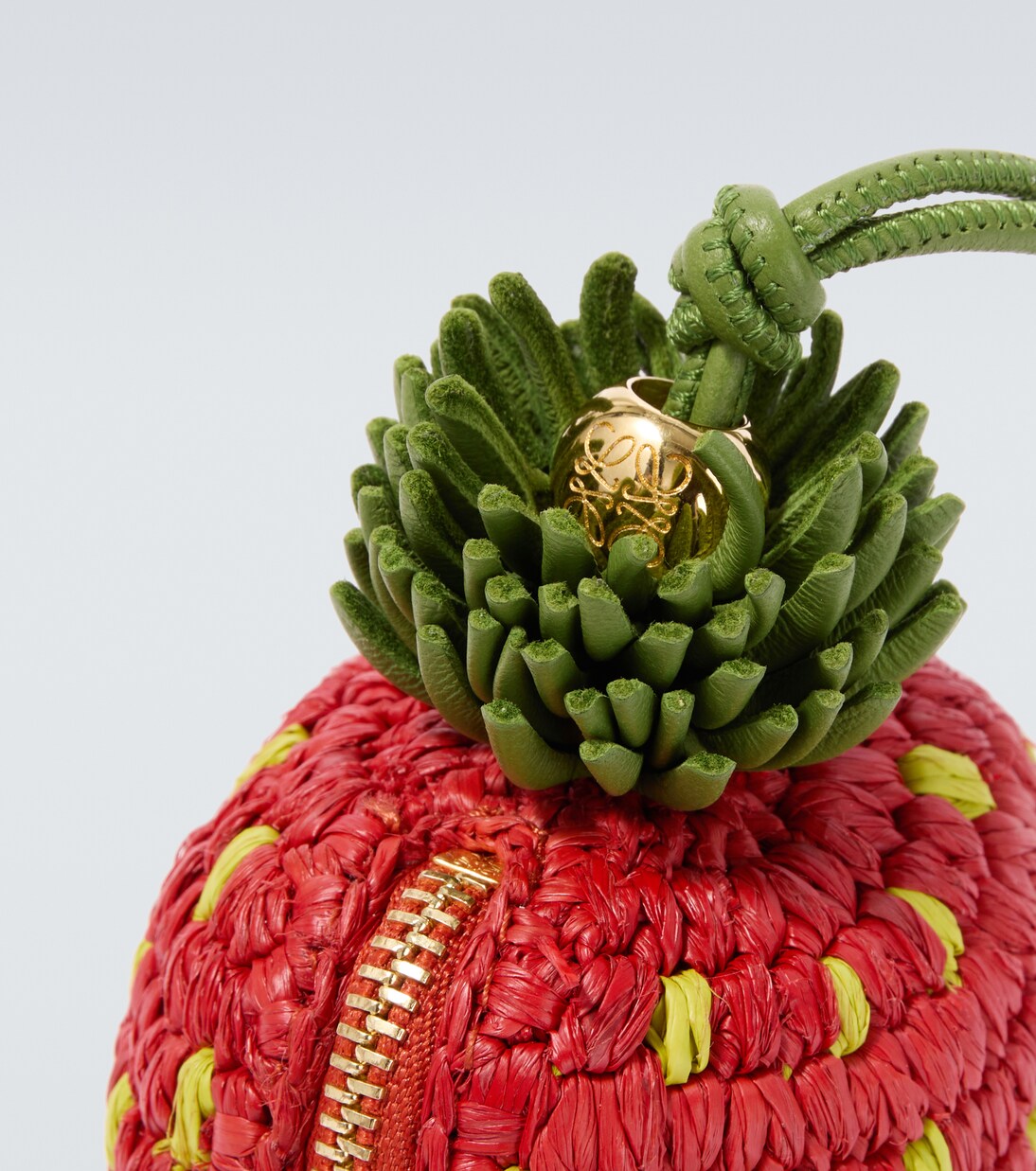 Strawberry raffia coin purse with strap | Loewe