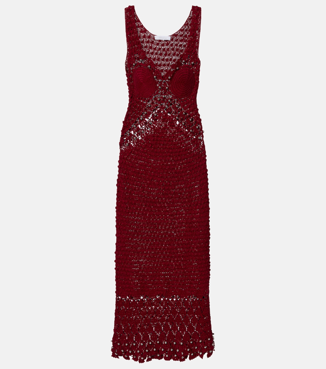 Verziertes Midikleid aus Häkelstrick | Rabanne