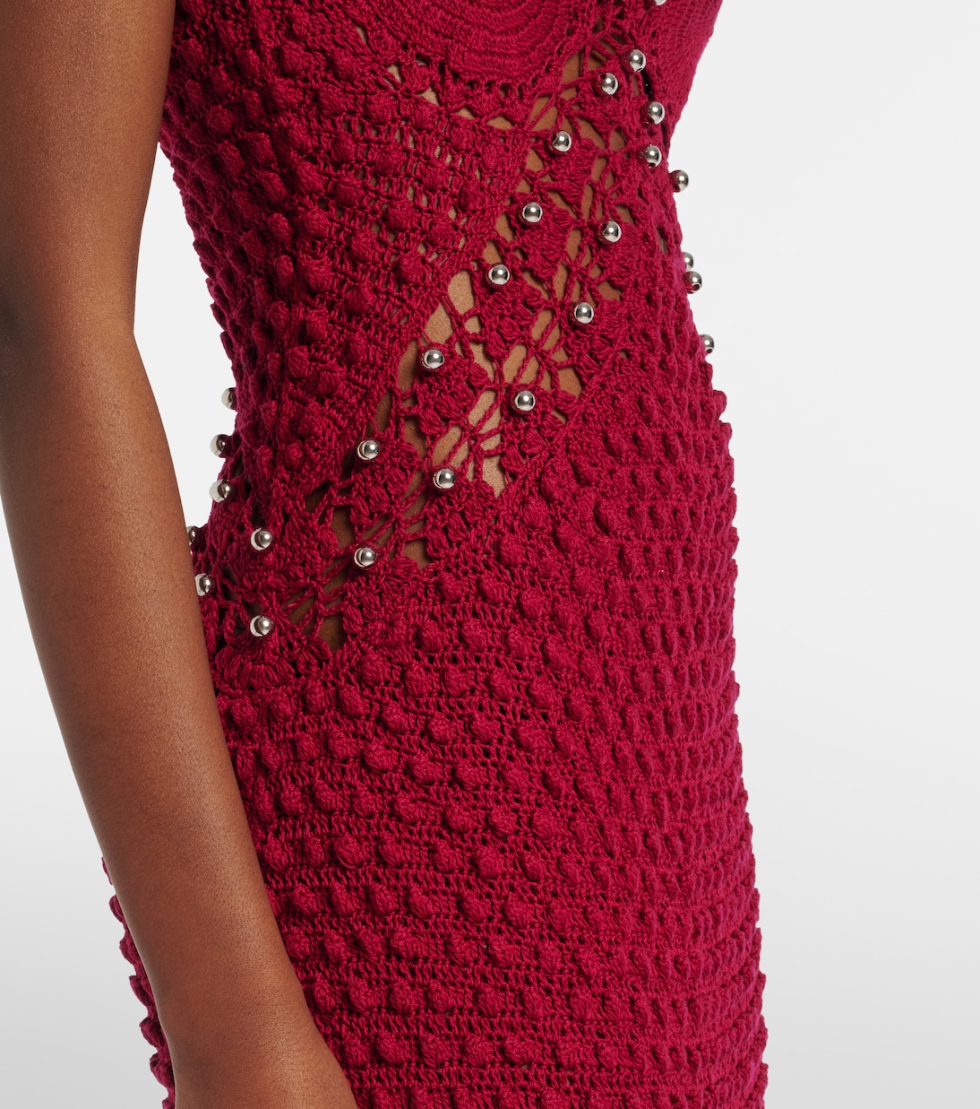 Verziertes Midikleid aus Häkelstrick | Rabanne