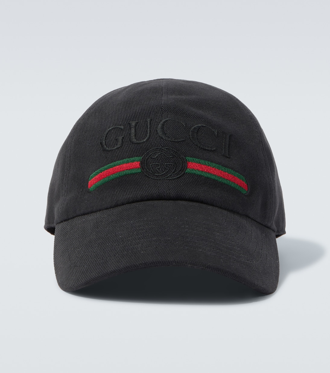 Web Stripe cotton baseball cap | Gucci