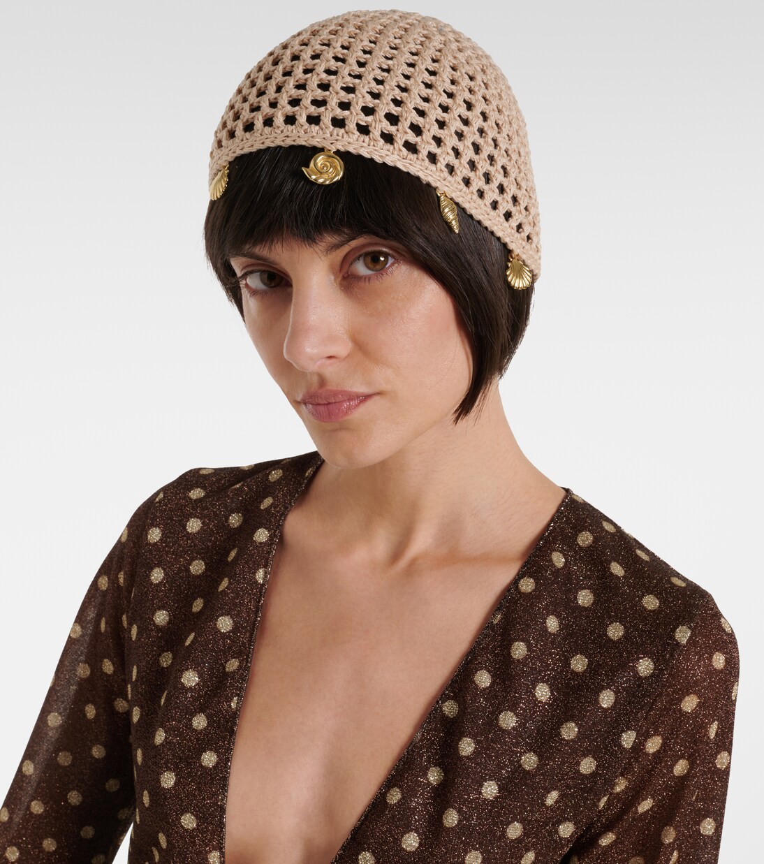 Embellished crochet cotton hat | Oséree