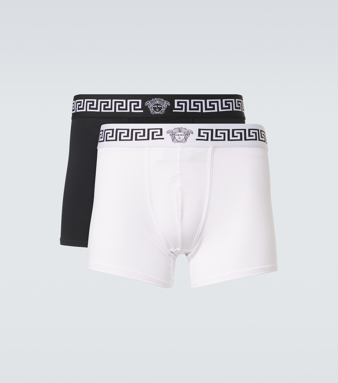 Greca Border棉质混纺平角内裤两件套 | Versace