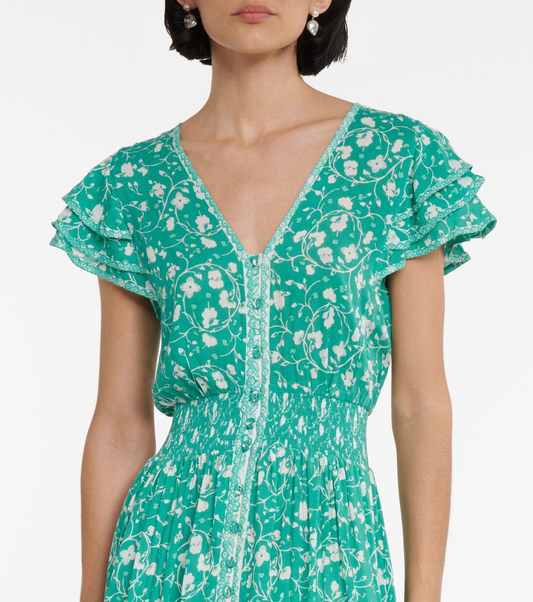 Robe midi Della à fleurs | Poupette St Barth