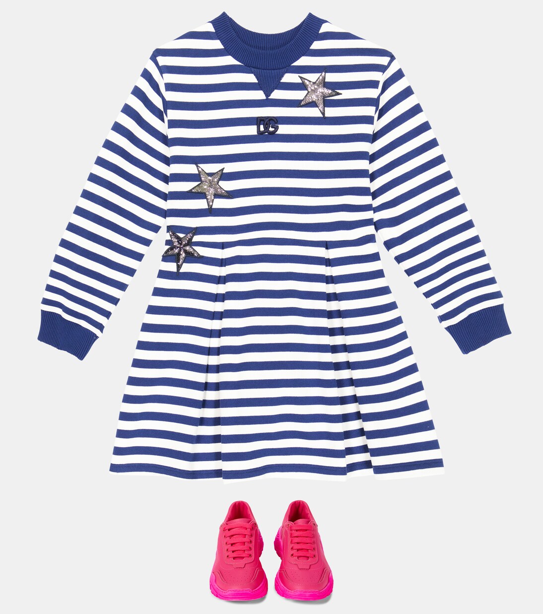 Striped cotton jersey dress | Dolce&Gabbana Kids