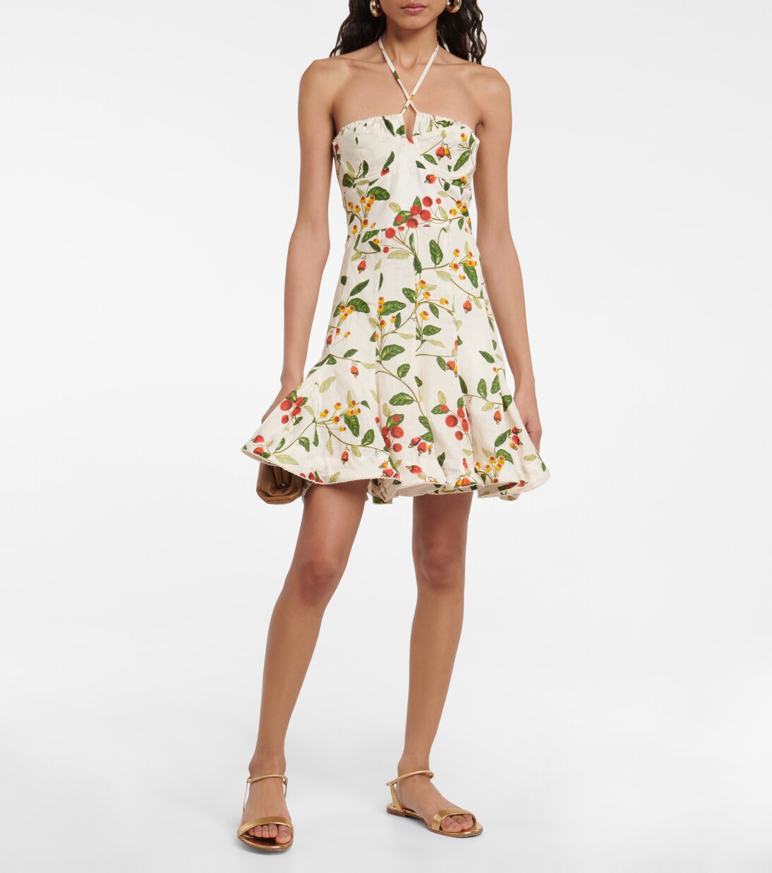 Robe Anturio en lin à fleurs | Agua by Agua Bendita