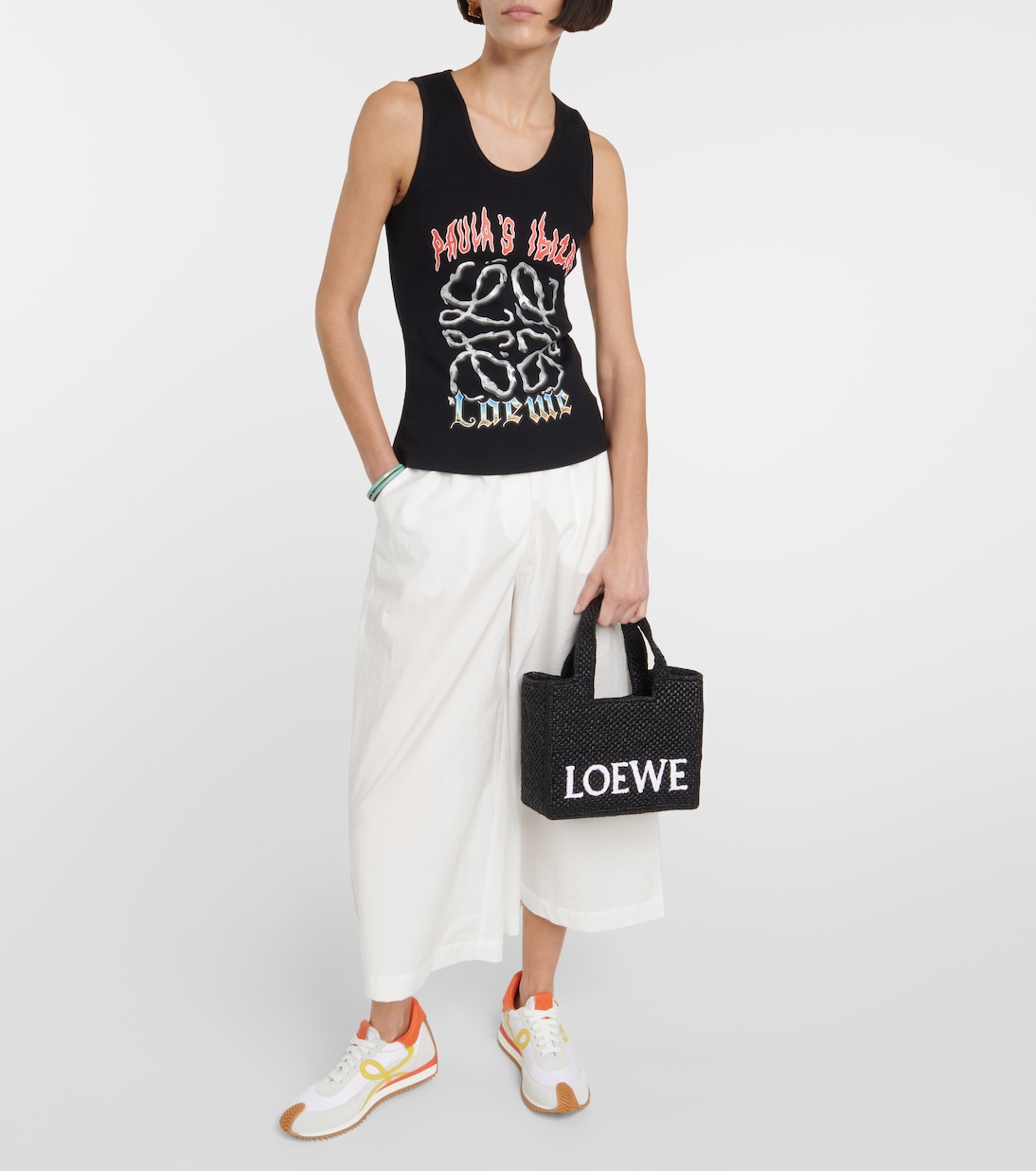 Paula's Ibiza Tote Font Small aus Raffiabast | Loewe