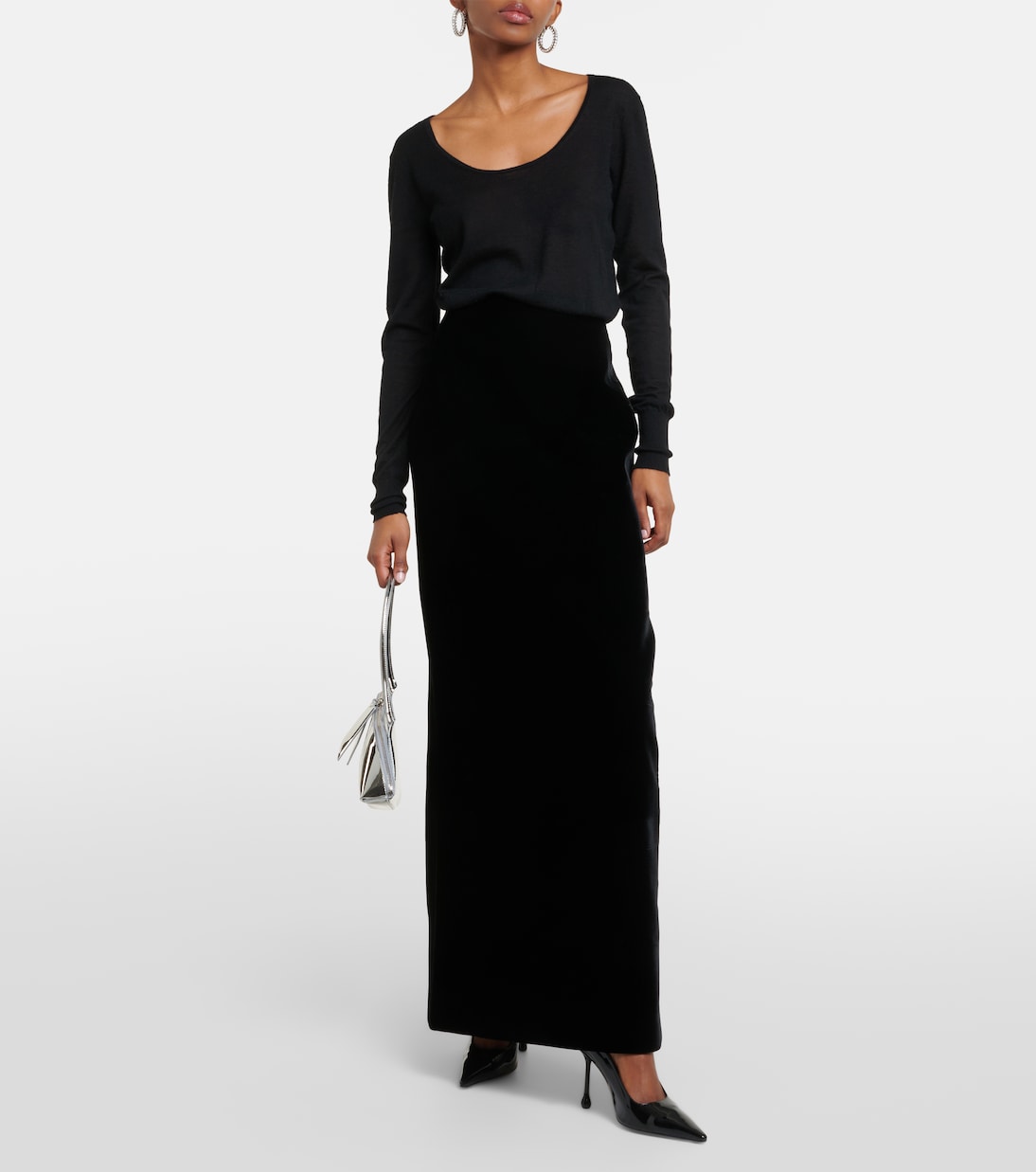 Falda larga de terciopelo | Wardrobe.NYC