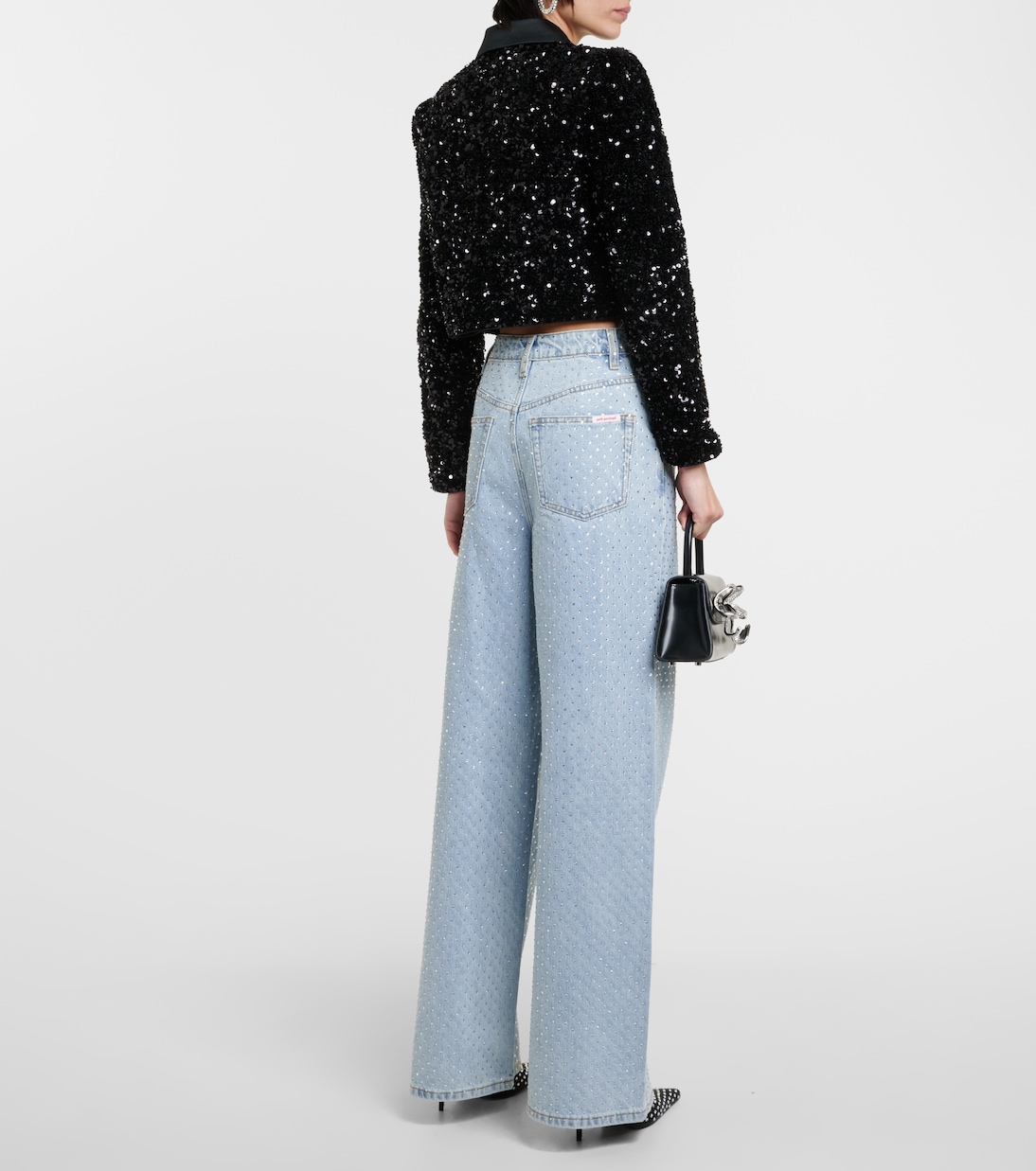 Cropped-Jacke mit Pailletten | Self-Portrait