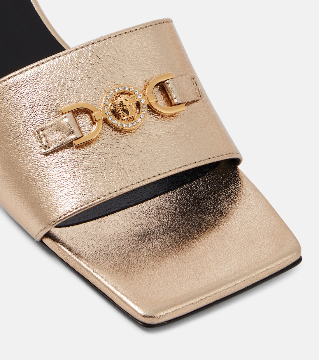Pantoletten Medusa '95 aus Metallic-Leder | Versace