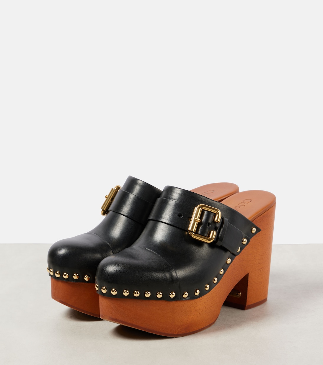 Jeannette studded leather clogs | Chloé