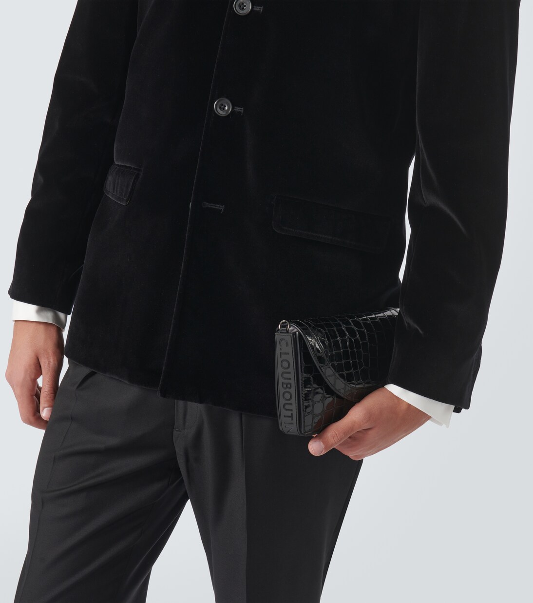 Explorafunk croc-effect patent leather shoulder bag | Christian Louboutin