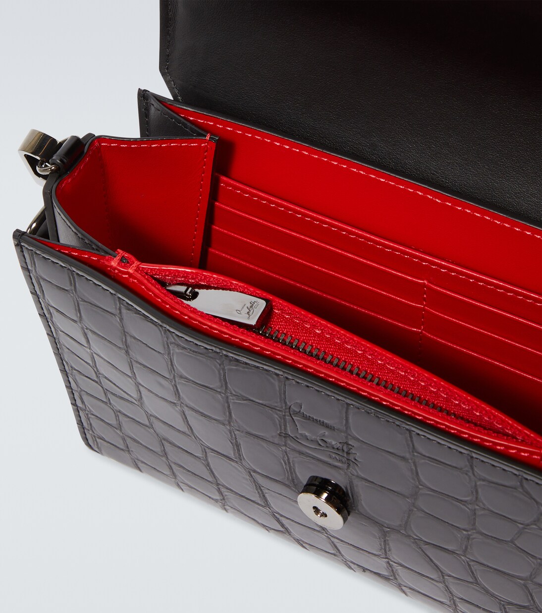 Explorafunk croc-effect patent leather shoulder bag | Christian Louboutin