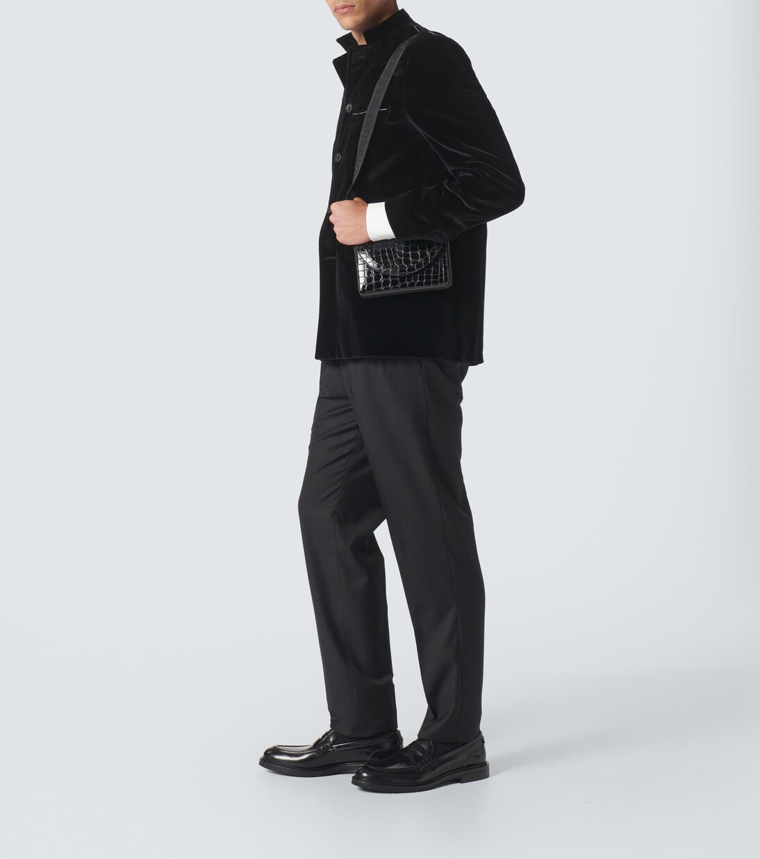 Explorafunk croc-effect patent leather shoulder bag | Christian Louboutin