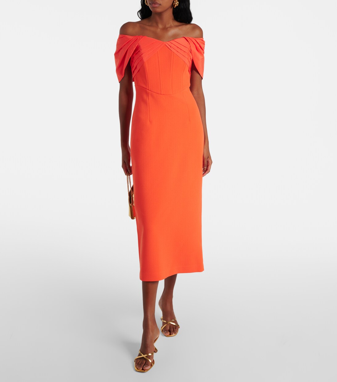 Robe midi Alani à encolure bardot | Rebecca Vallance