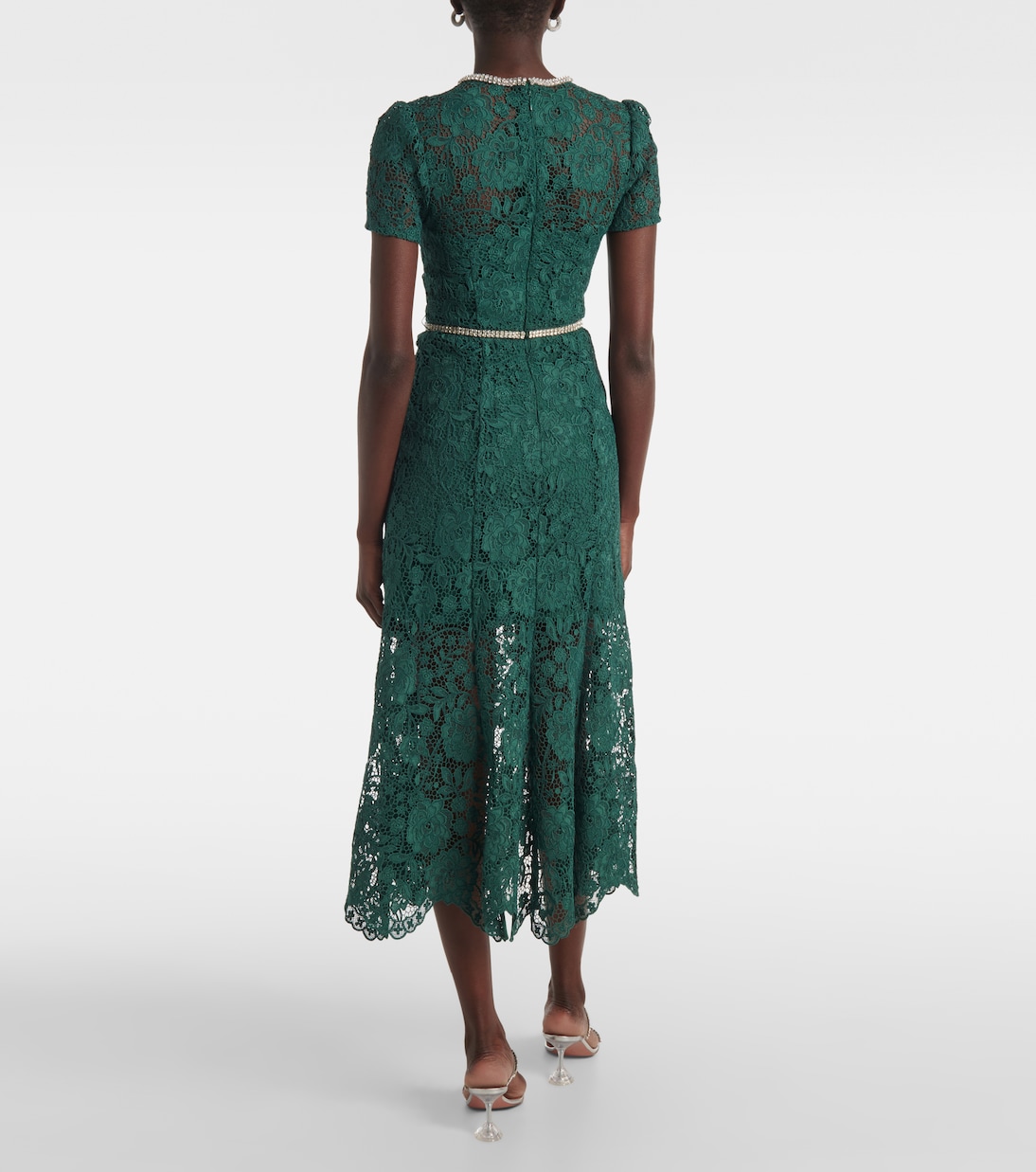 Verziertes Midikleid aus Spitze | Self-Portrait