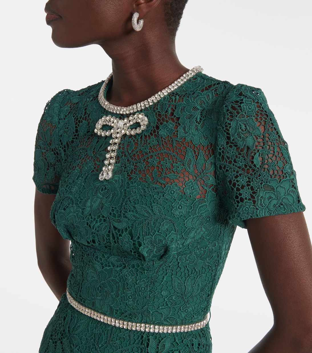 Verziertes Midikleid aus Spitze | Self-Portrait