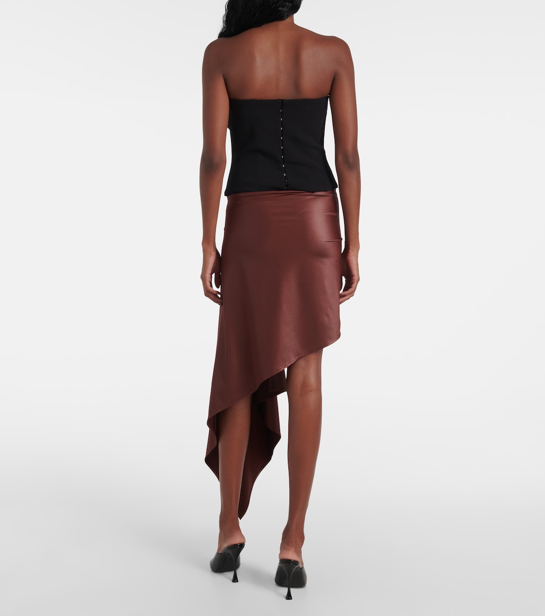 Floral-appliqué satin miniskirt | Magda Butrym