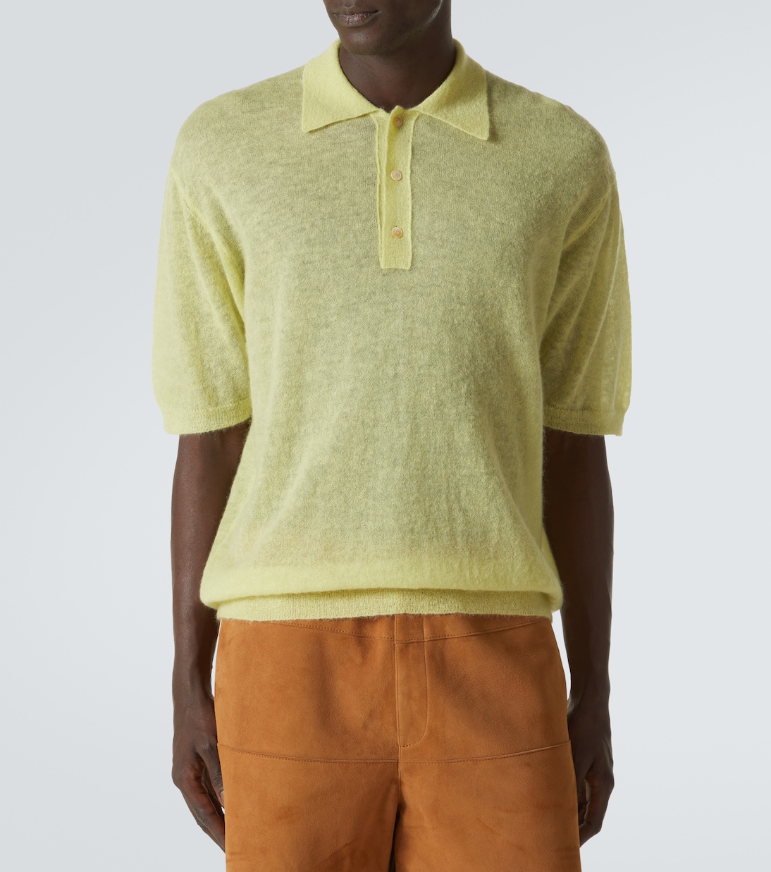 Mohair-blend polo sweater | Auralee