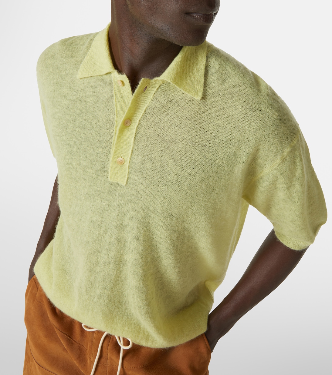 Mohair-blend polo sweater | Auralee