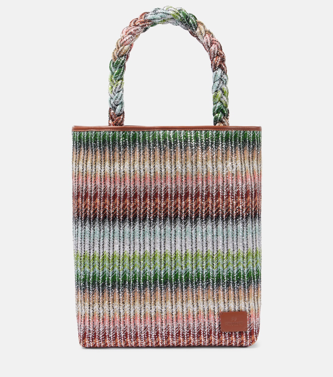 Tote Zigzag Large con ribete de piel | Missoni