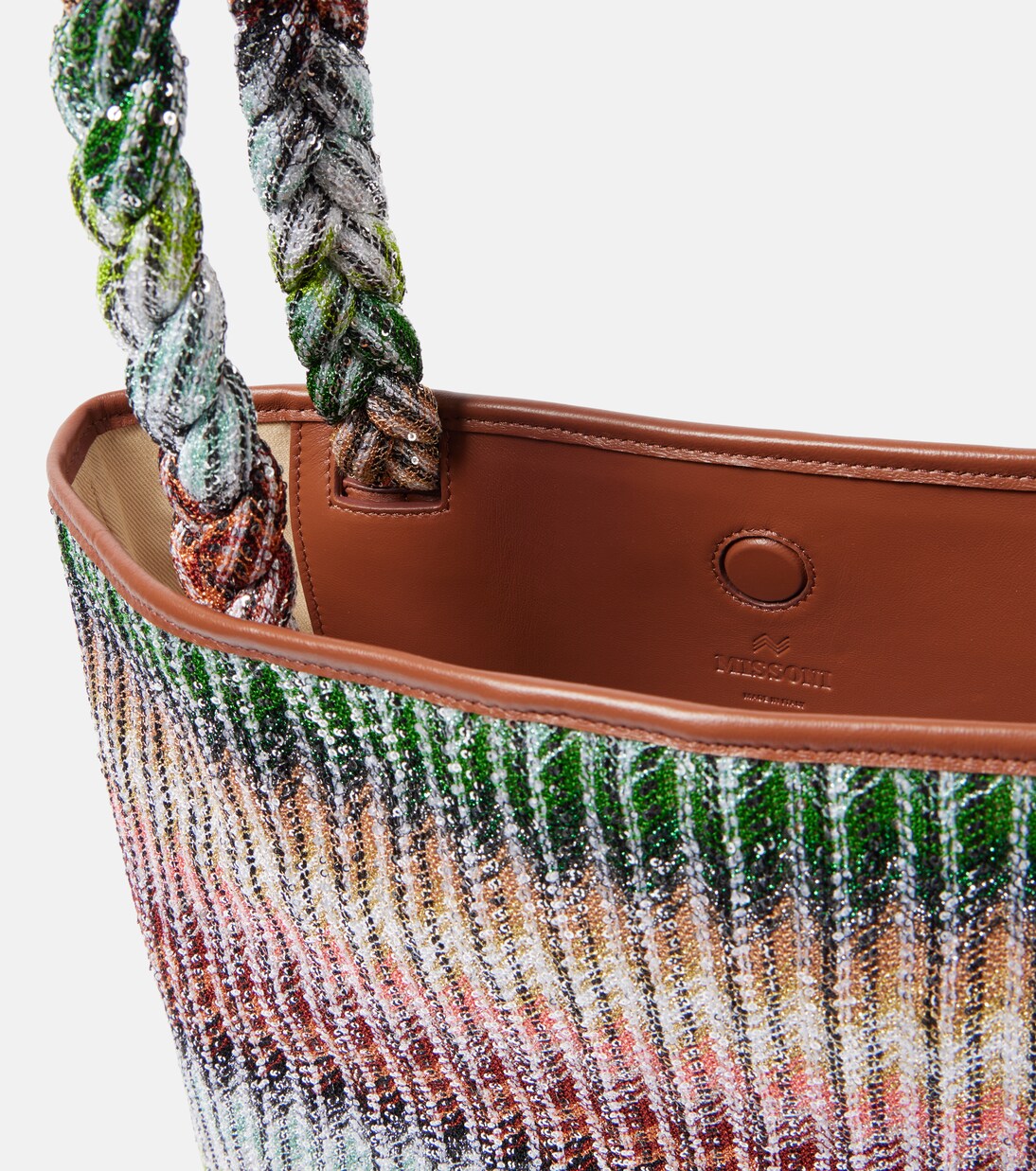 Tote Zigzag Large con ribete de piel | Missoni