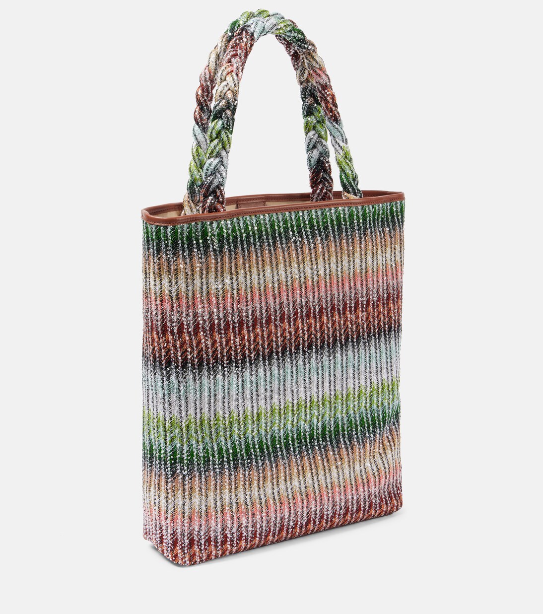 Tote Zigzag Large con ribete de piel | Missoni