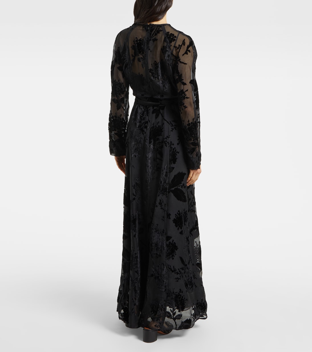 Maxikleid Burnout Sheath mit Samt | Zimmermann