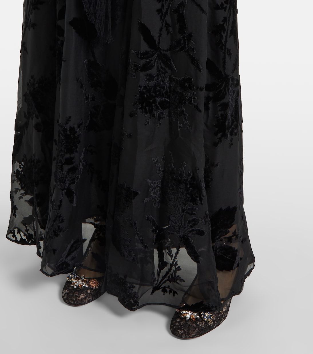 Maxikleid Burnout Sheath mit Samt | Zimmermann