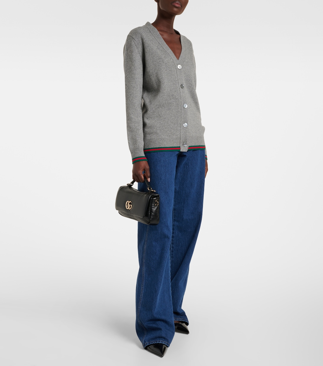 Web wool and cashmere cardigan | Gucci