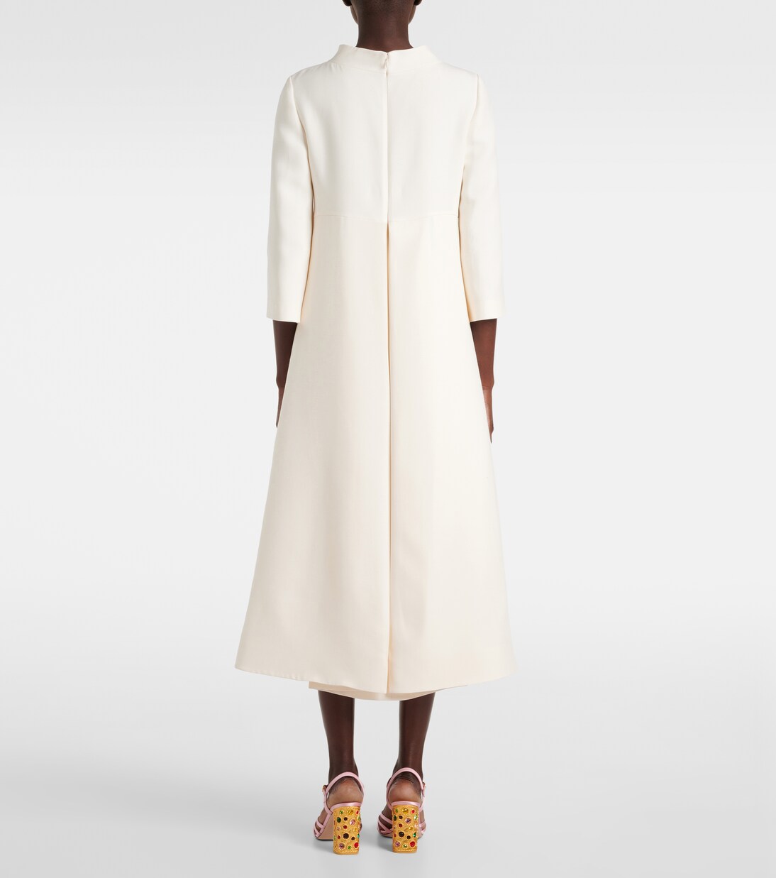 Midikleid aus Crepe Couture mit Kristallen | Valentino