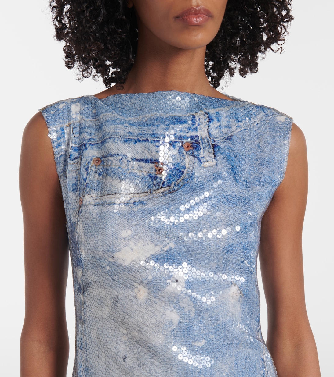 Robe midi imprimée à sequins | Acne Studios