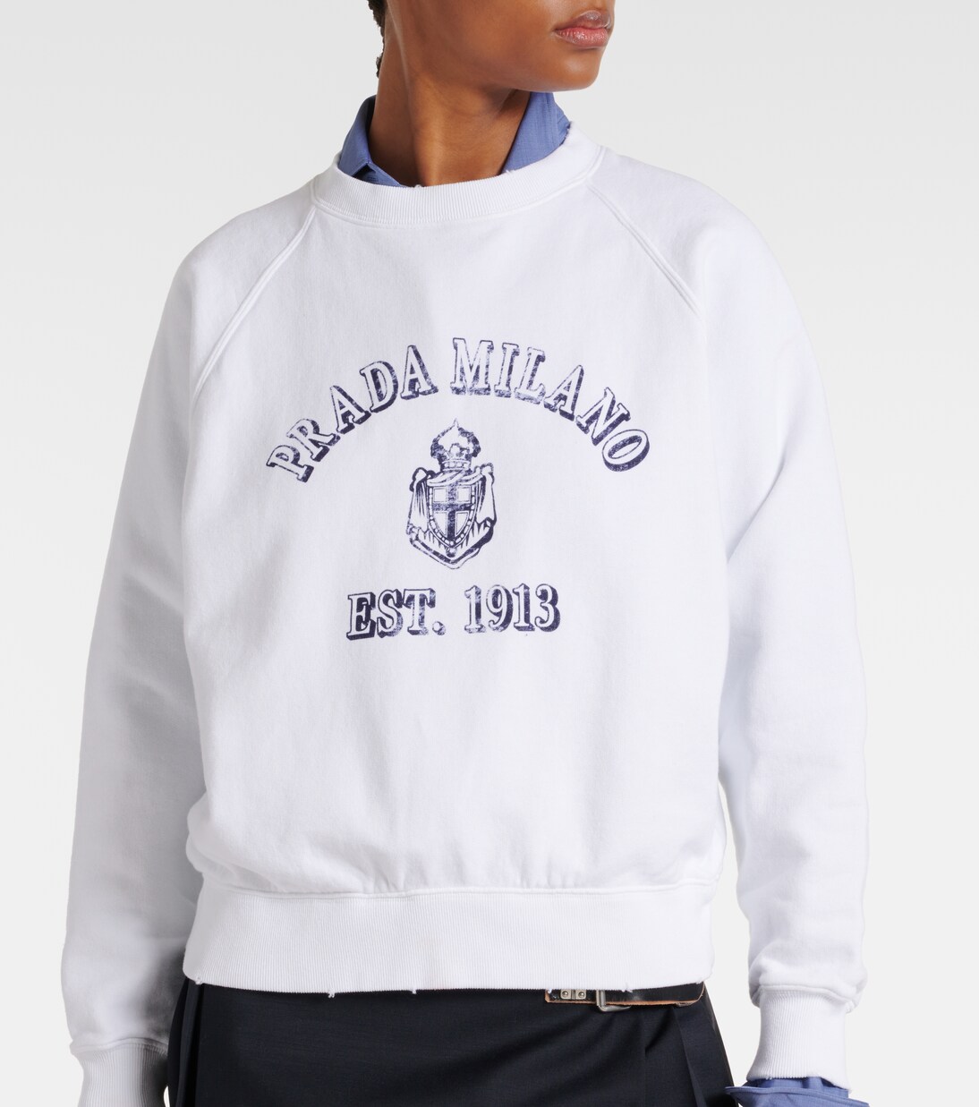 Sudadera de jersey de algodón con logo | Prada