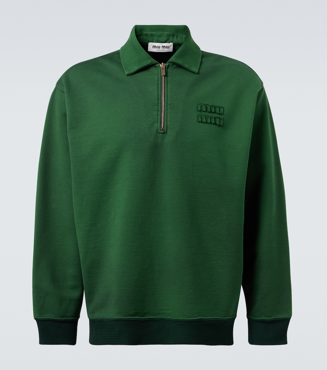 Logo cotton jersey sweatshirt | Miu Miu