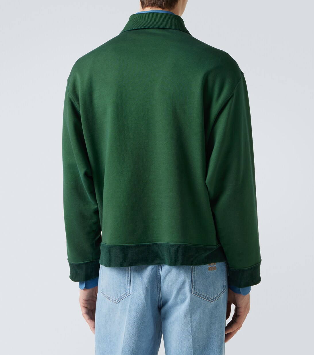 Logo cotton jersey sweatshirt | Miu Miu