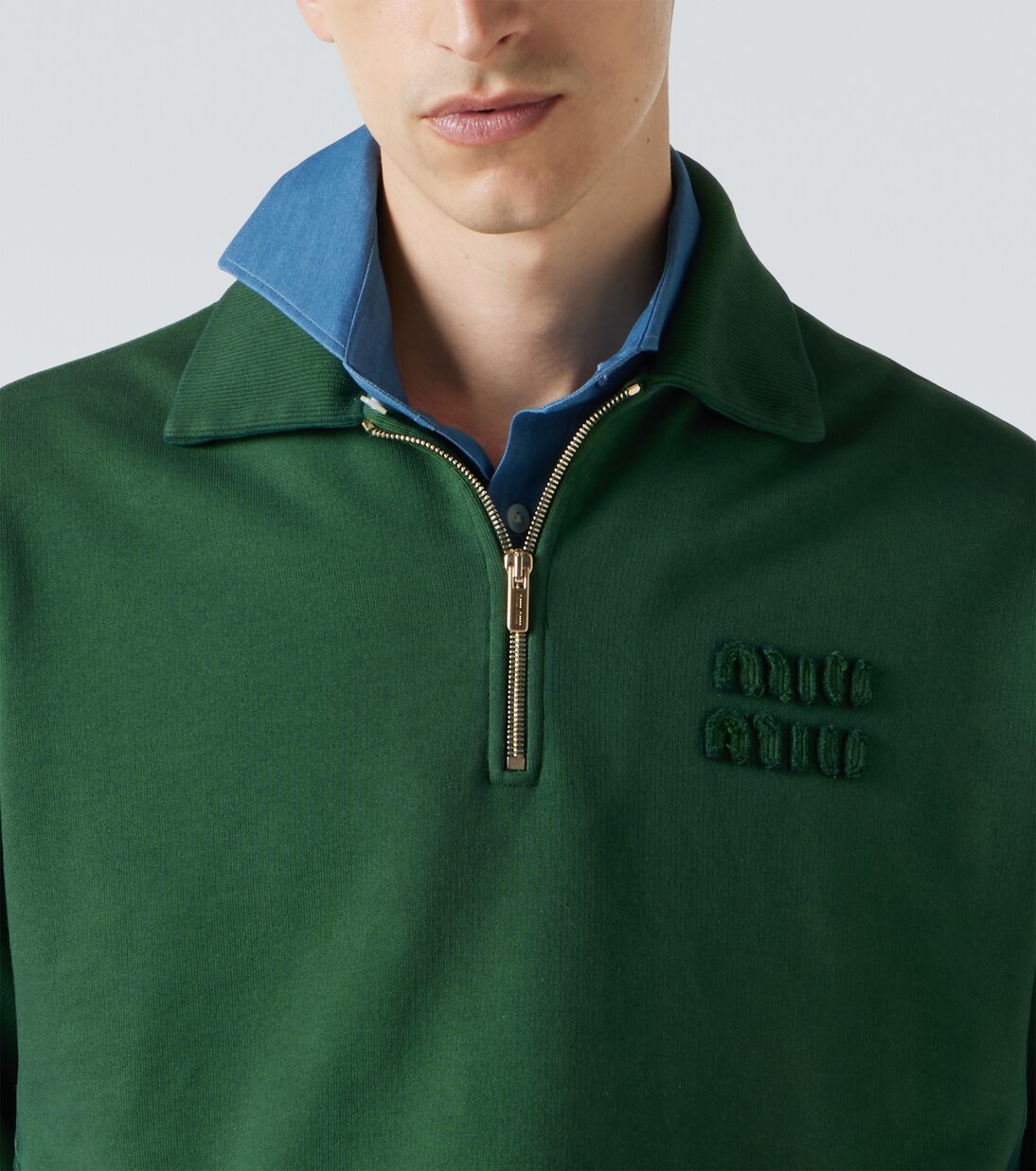 Logo cotton jersey sweatshirt | Miu Miu