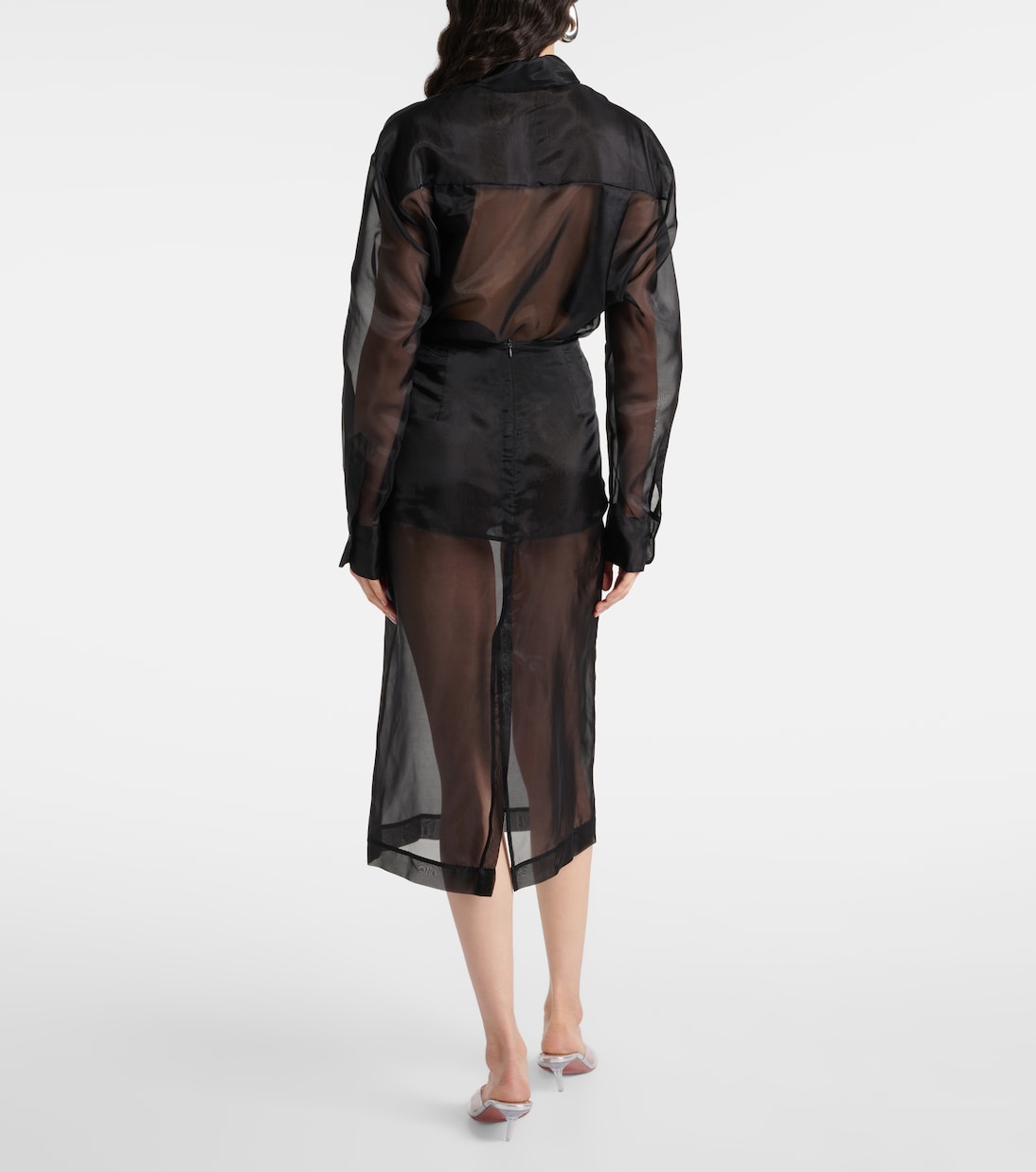 Peri silk-blend midi skirt | The Frankie Shop