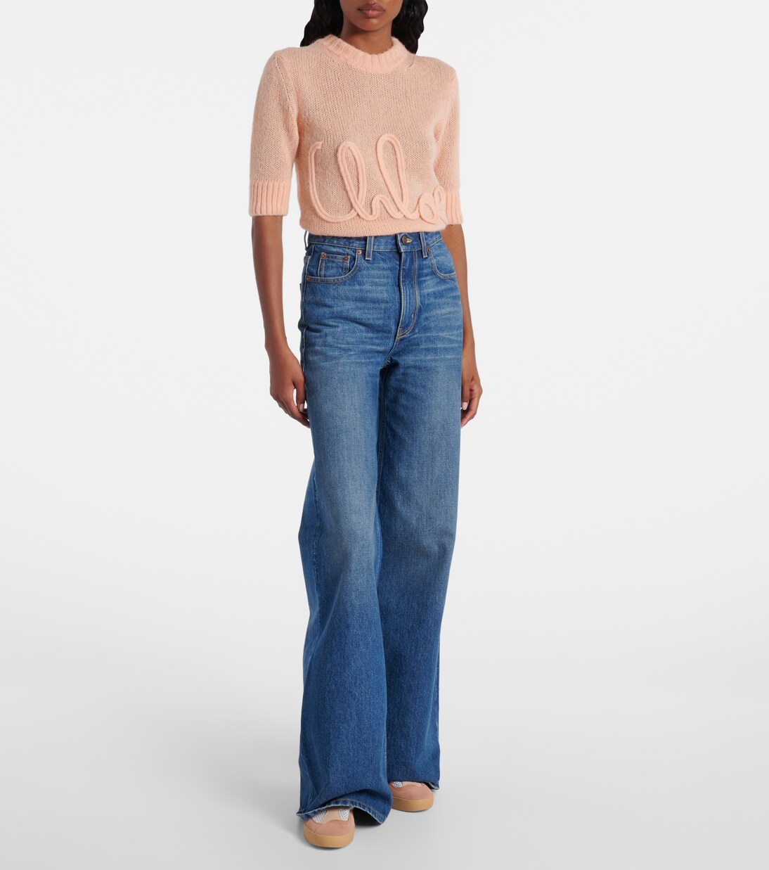 Chloé Kick leather-trimmed sneakers | Chloé