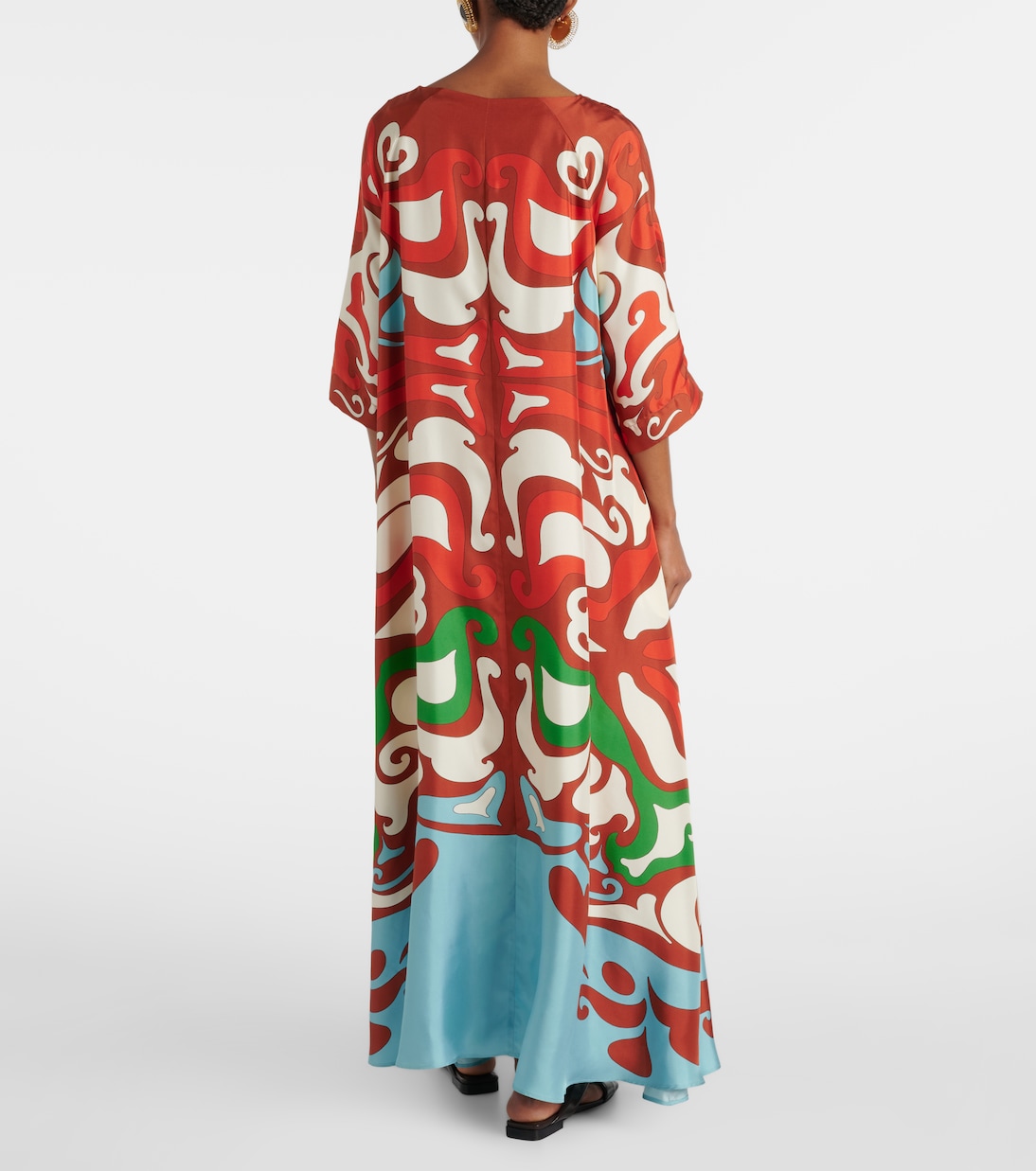 Muumuu printed silk twill maxi dress | La DoubleJ